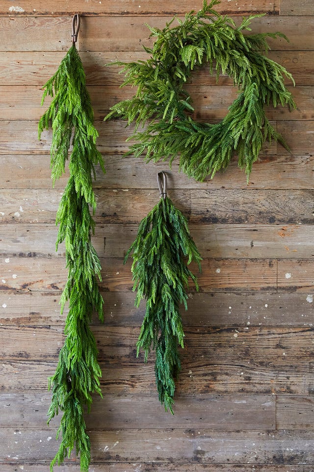 ✨Natural Christmas Greenery - Real Touch Norfolk Pine Garland🎄