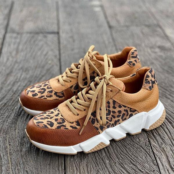 Melarey Leopard Lace Up Sneaker