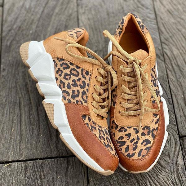Melarey Leopard Lace Up Sneaker