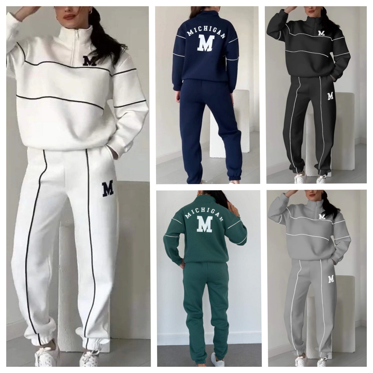 2024 Amazon Autumn And Winter New Sweater Letter Long Sleeve Trousers Casual Sports Set