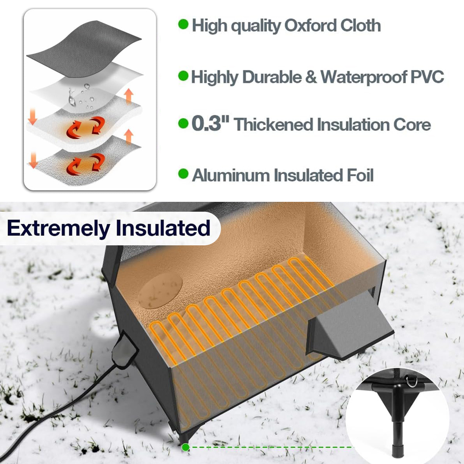 2-Door Lift-Top Elevated Insulated Outdoor Cat House