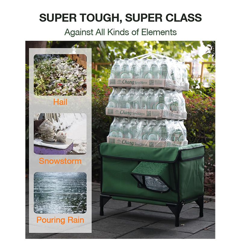 2-Door Lift-Top Elevated Insulated Outdoor Cat House