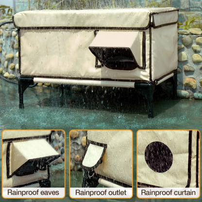 2-Door Lift-Top Elevated Insulated Outdoor Cat House