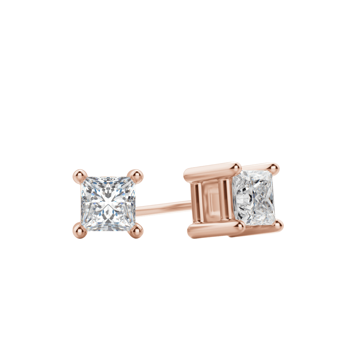 Square - Cut Sparkling Stud Earrings