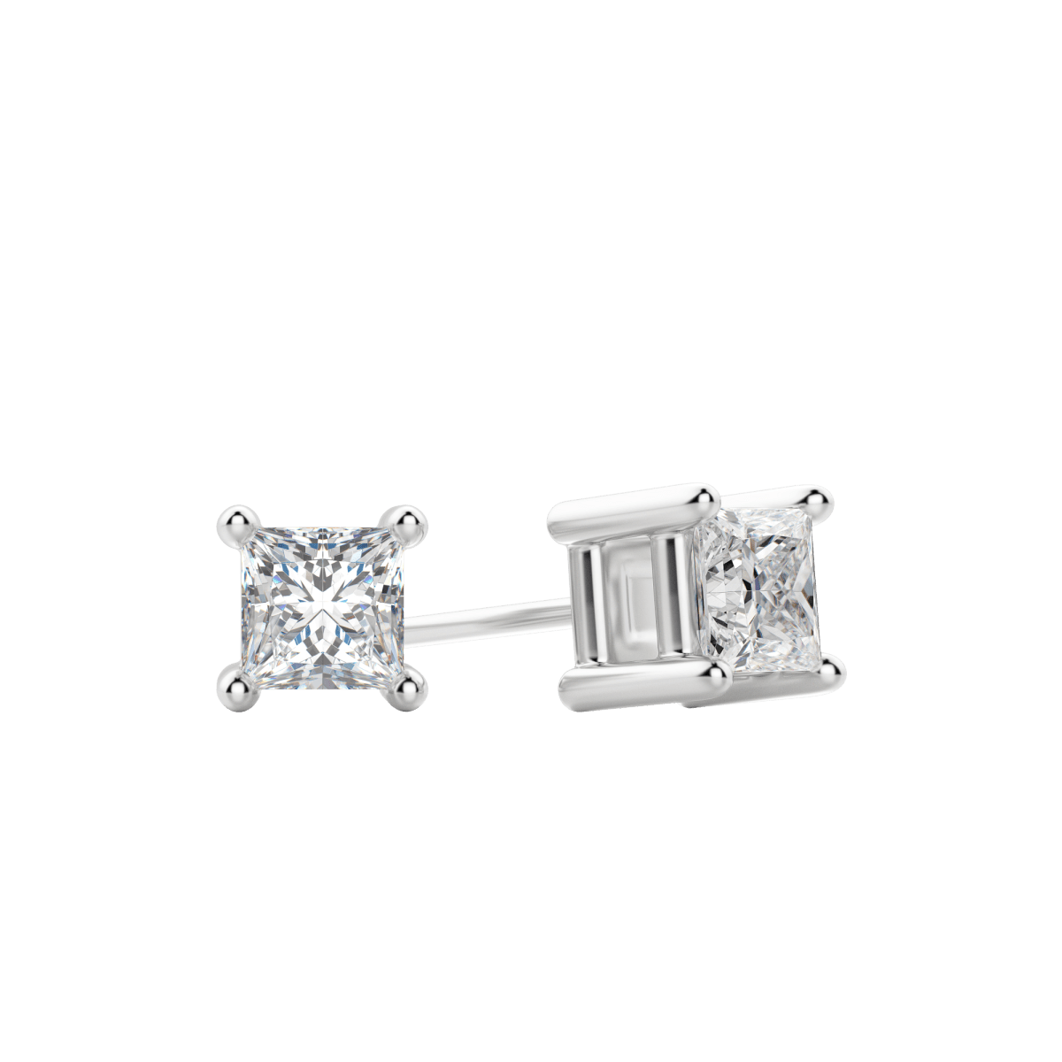 Square - Cut Sparkling Stud Earrings