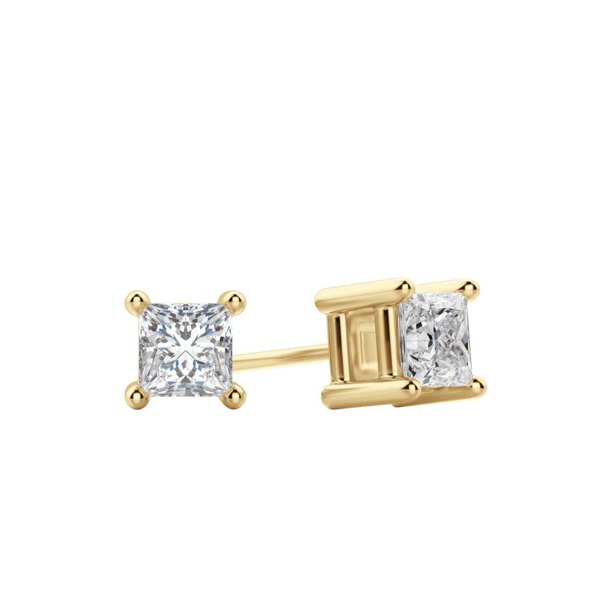 Square - Cut Sparkling Stud Earrings