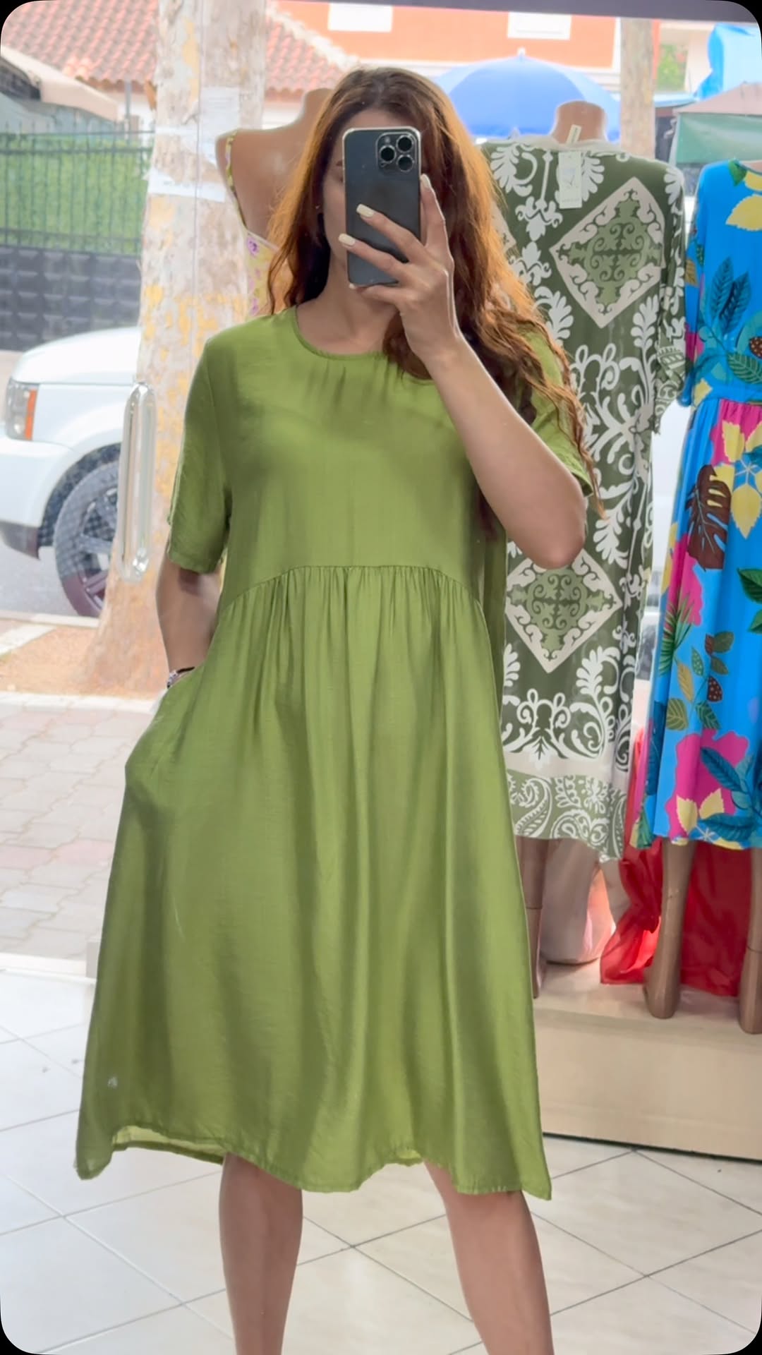 Ladies' Collar Painted Print Loose Casual Dress