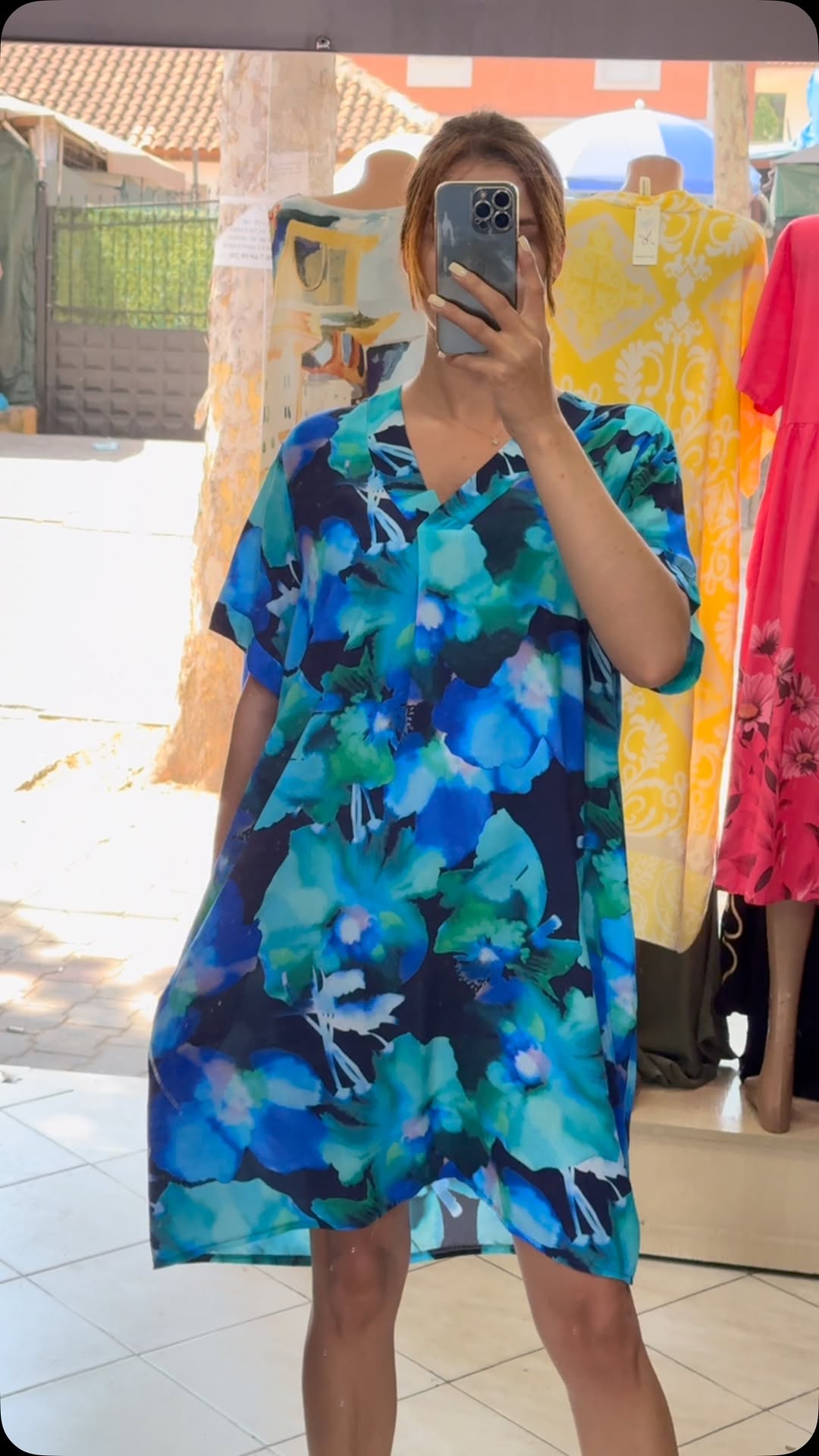 Ladies' Collar Painted Print Loose Casual Dress