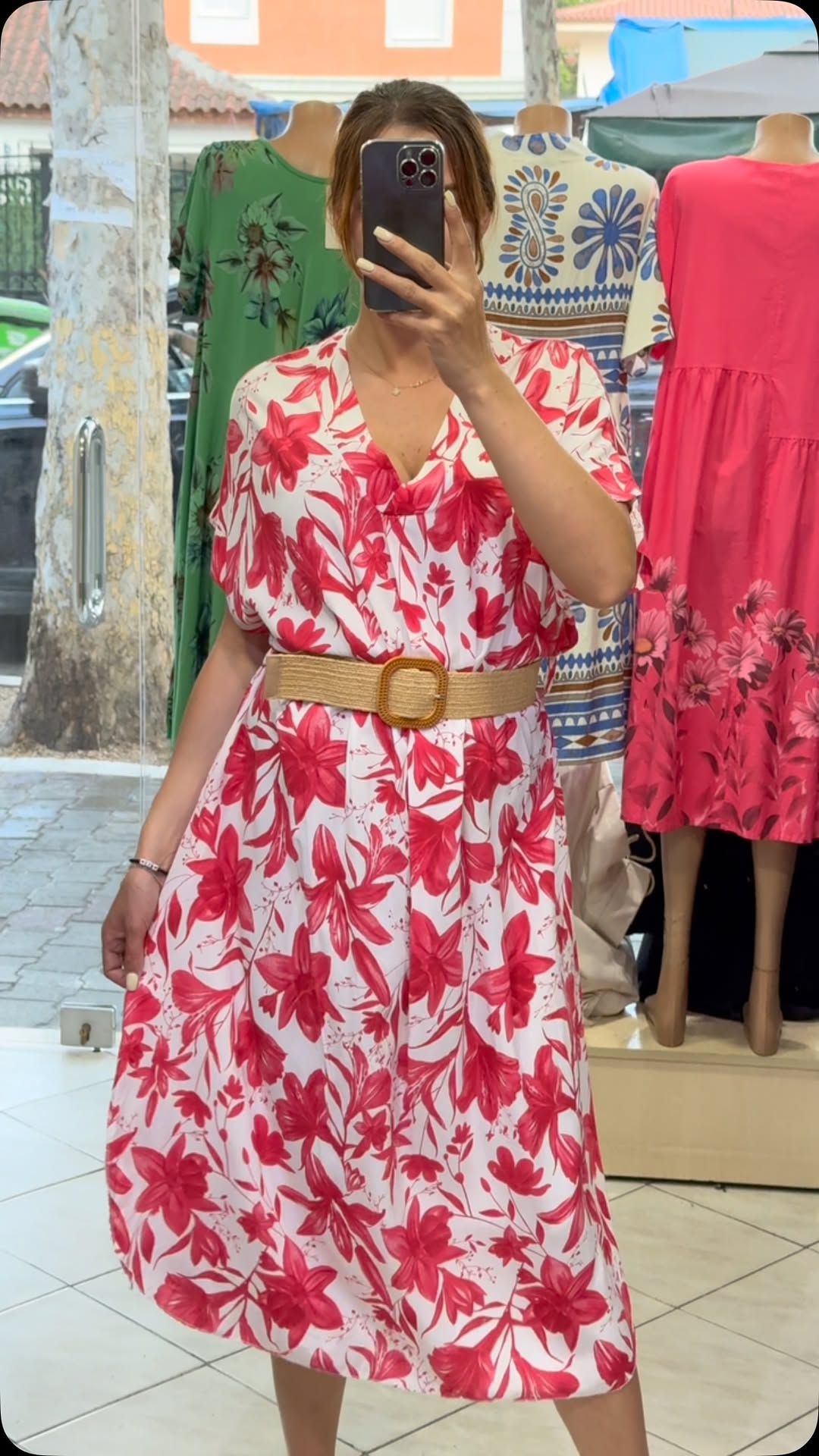 Ladies' Collar Painted Print Loose Casual Dress