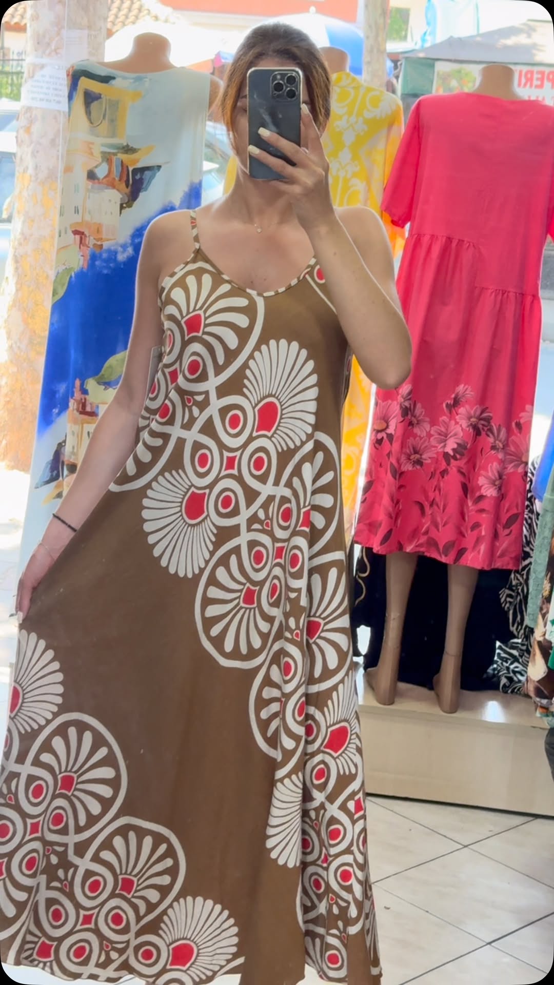 Ladies' Collar Painted Print Loose Casual Dress