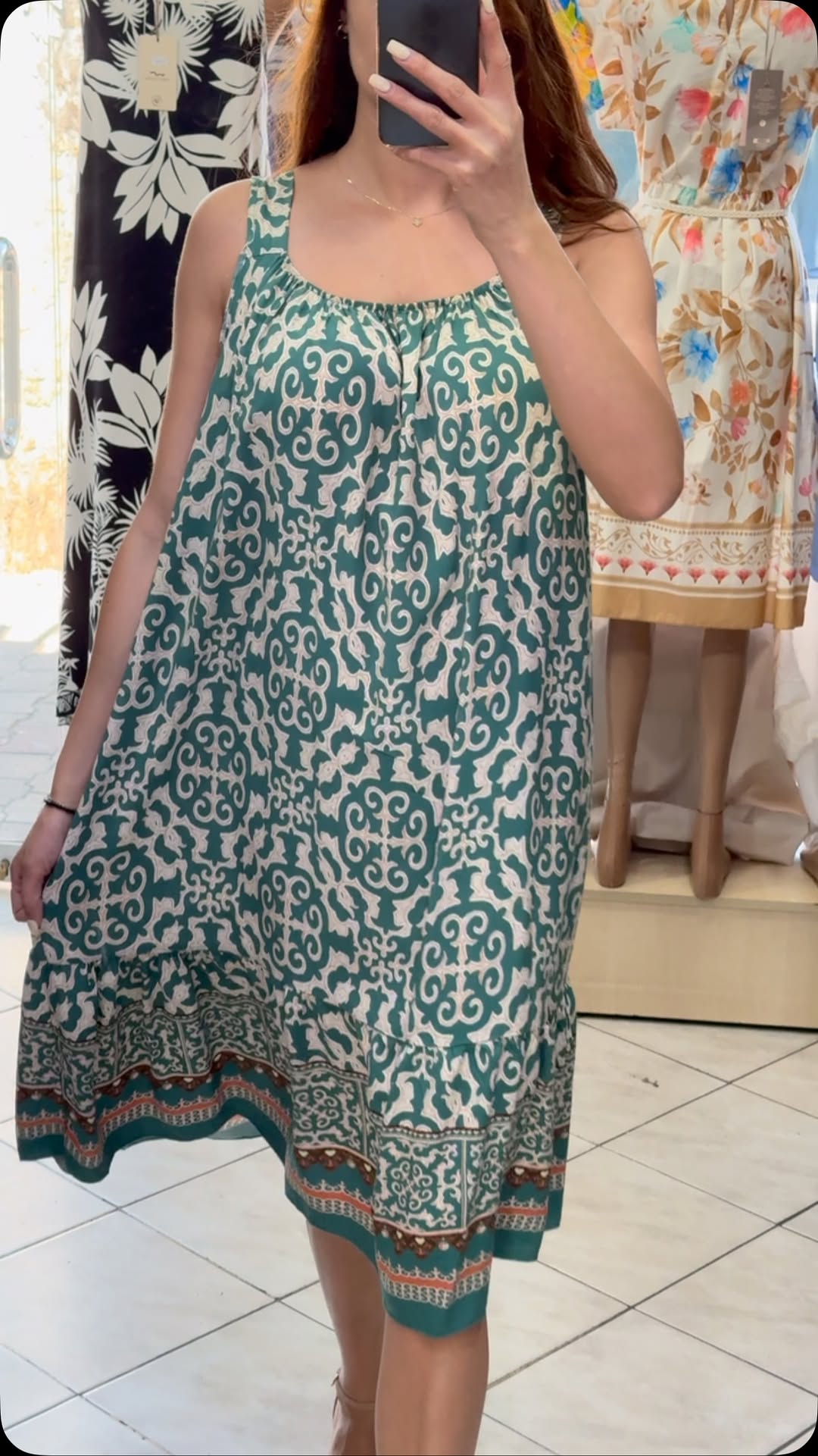 Ladies' Collar Painted Print Loose Casual Dress