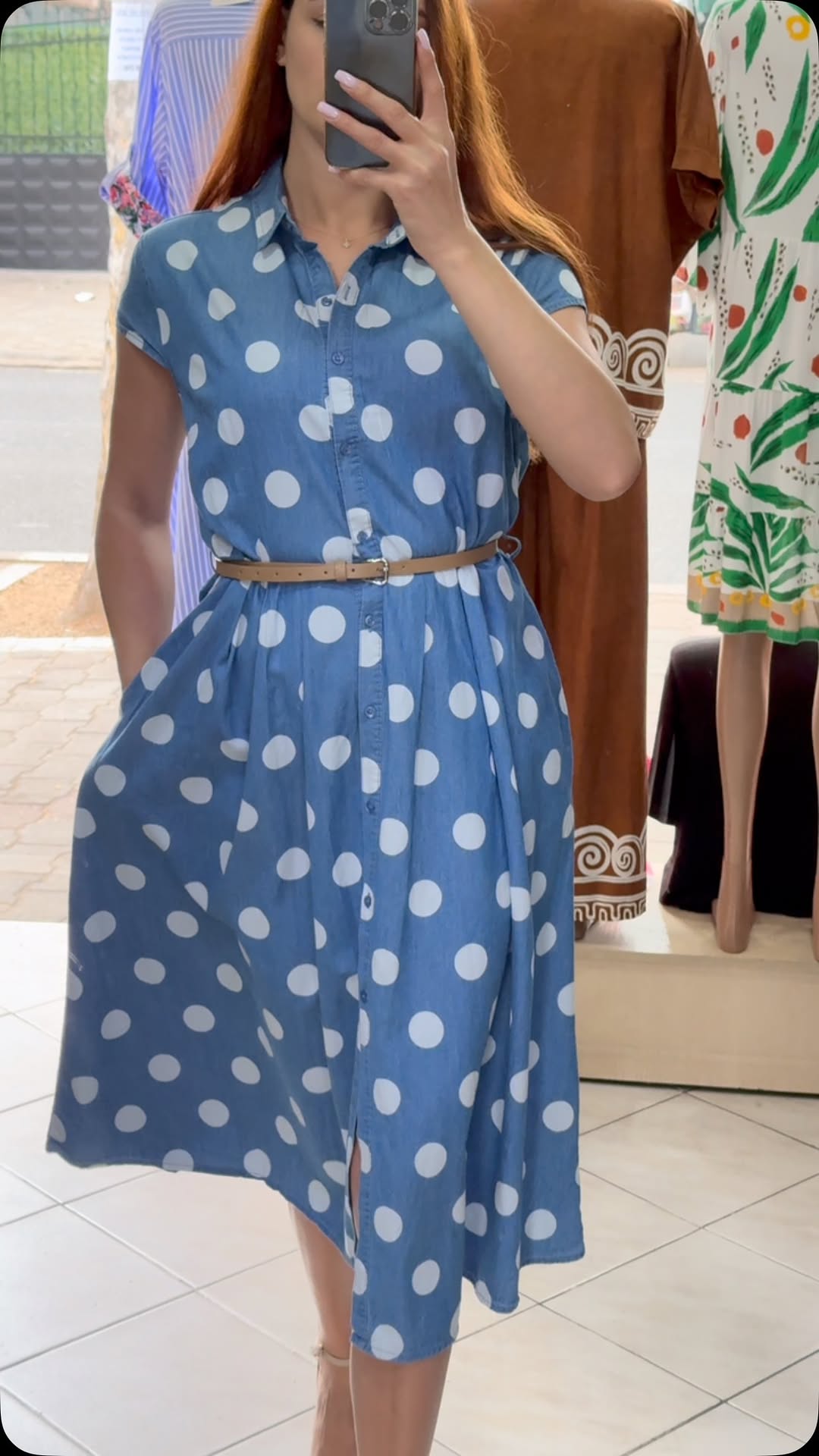 Ladies' Collar Painted Print Loose Casual Dress