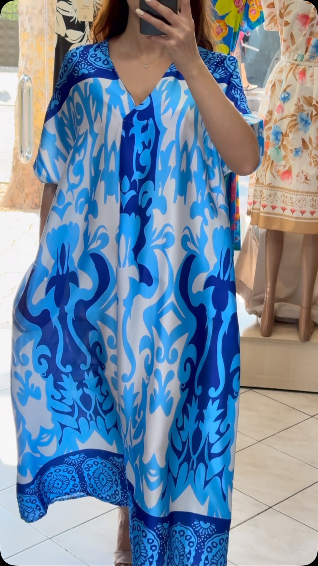 Ladies' Collar Painted Print Loose Casual Dress
