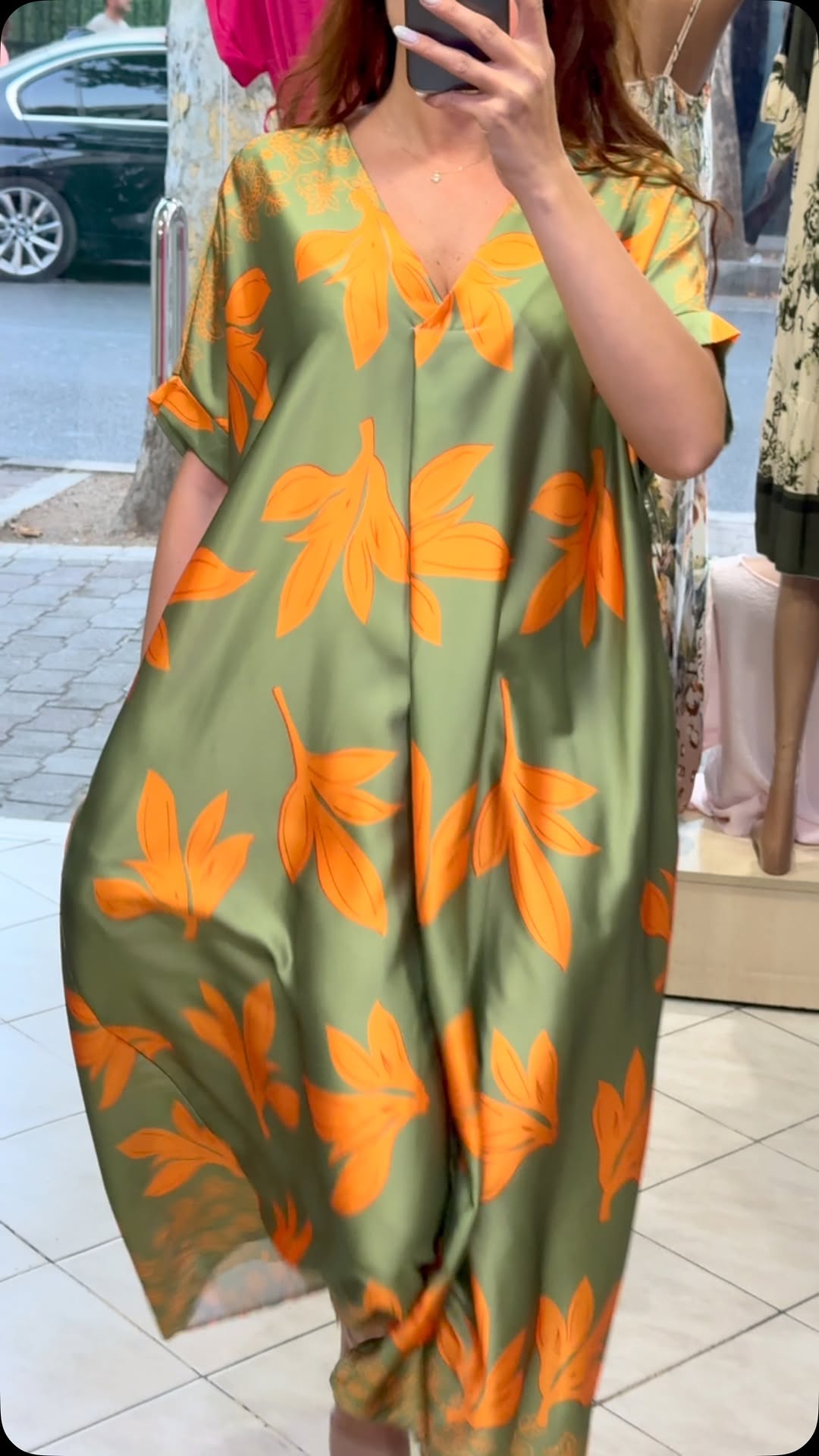Ladies' Collar Painted Print Loose Casual Dress