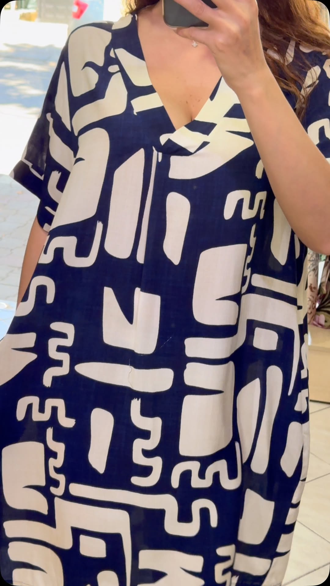 Ladies' Collar Painted Print Loose Casual Dress