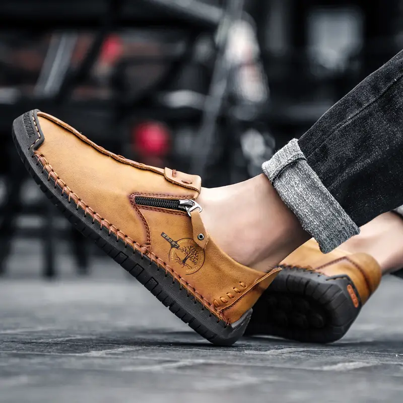 handmade loafer shoes men s vintage lightweight breathable details 7