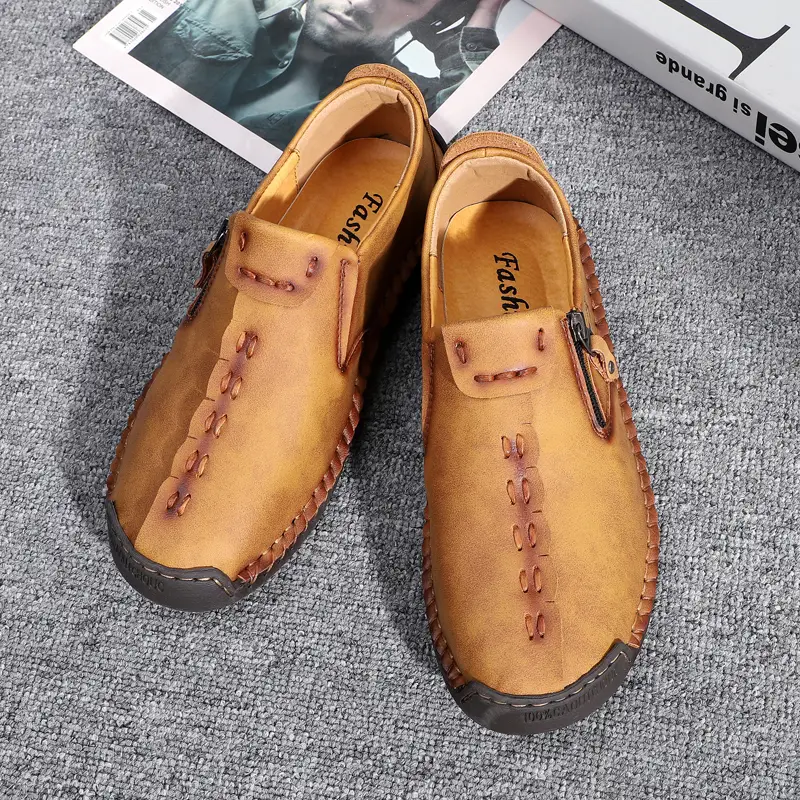 handmade loafer shoes men s vintage lightweight breathable details 15