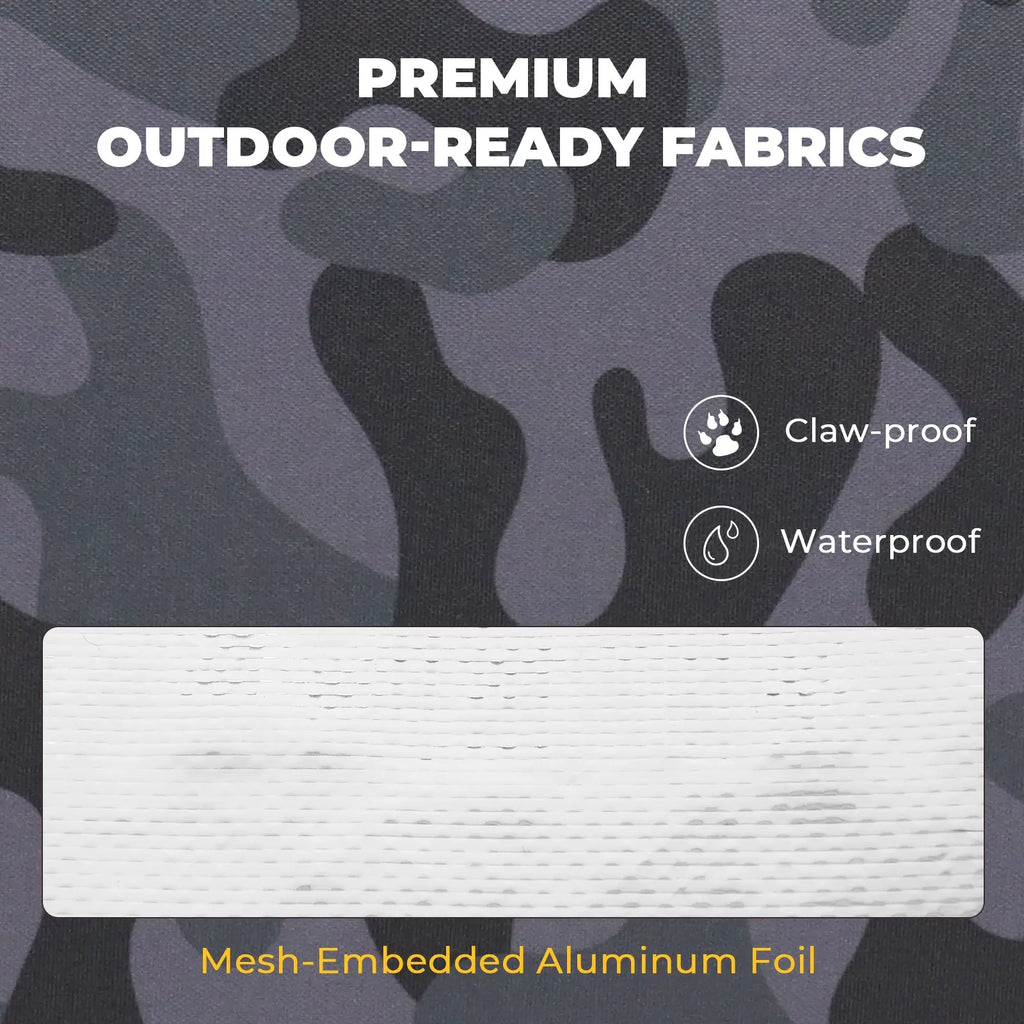 black camo cat house fabric portable