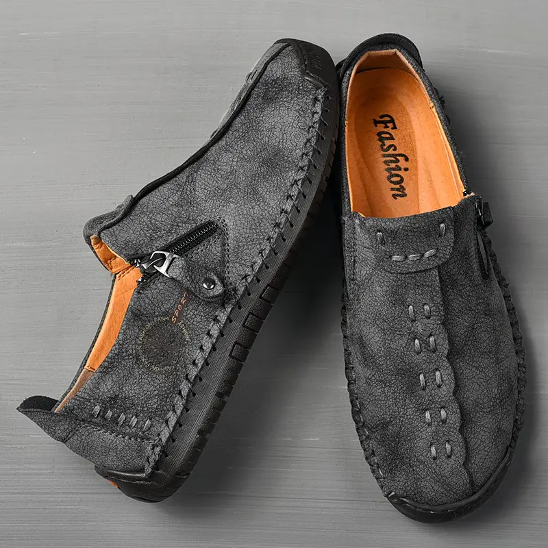 handmade loafer shoes men s vintage lightweight breathable details 14