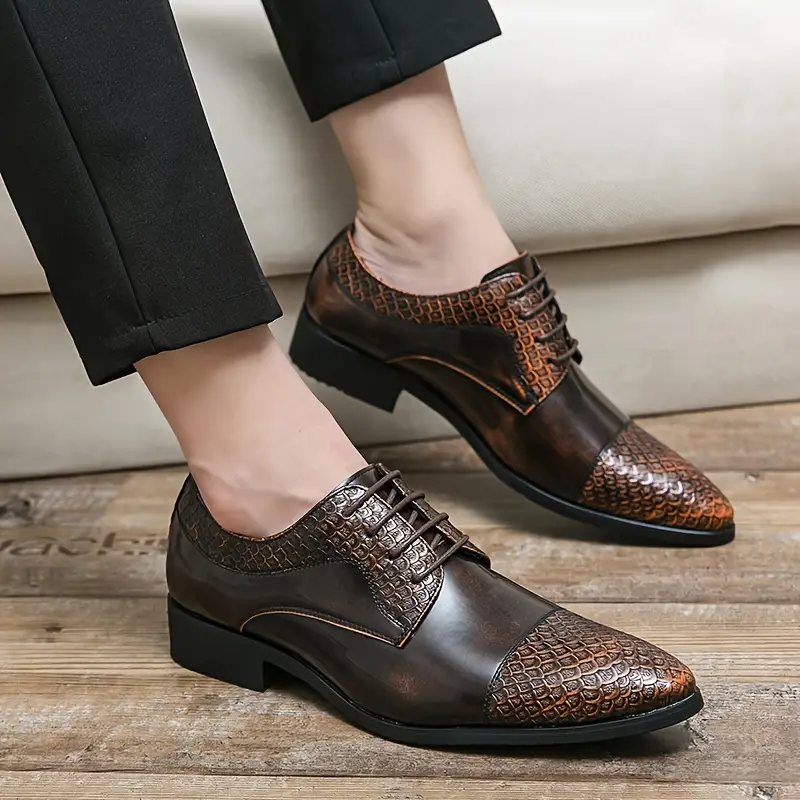 plain toe derby shoes men s solid colour comfy non slip details 8
