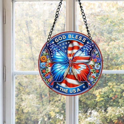 Animal Suncatcher Butterfly Crystal Painting Ornaments Hanging Kit for Home Window Wall