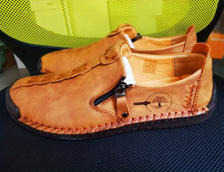 handmade loafer shoes men s vintage lightweight breathable details 1