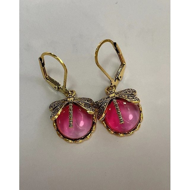 Women's Earrings Vintage Style Dragonfly Vintage Cool Earrings Jewelry claret / Moonstone / Denim Blue For Wedding Party 2pcs