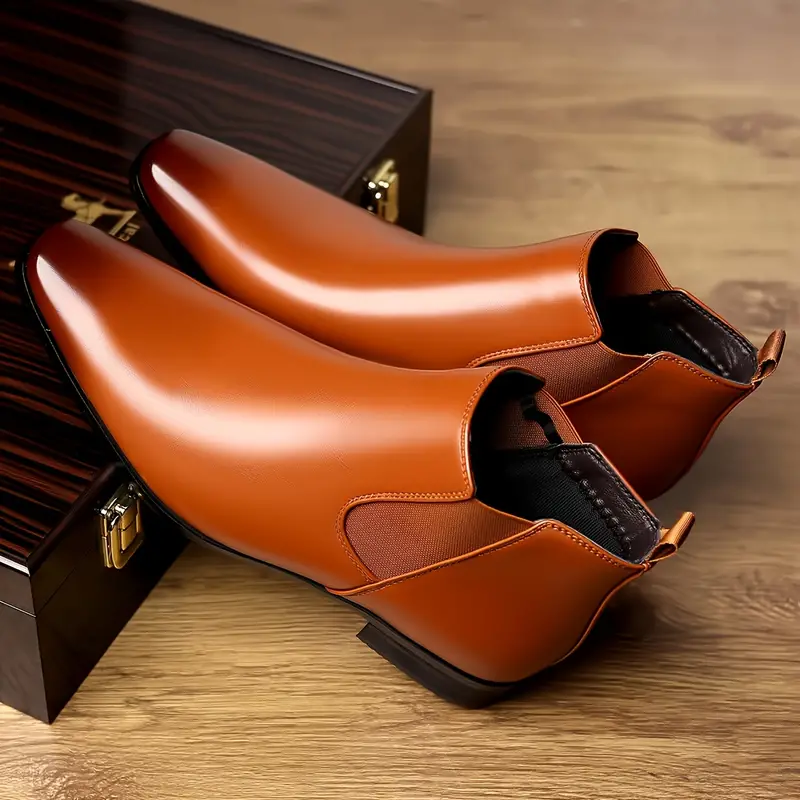 pointed toe chelsea boots men s trendy anti skid high top 5