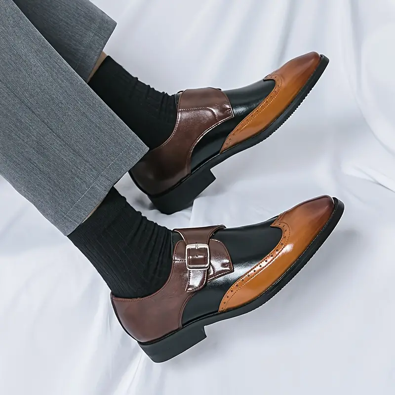 wing tip monk strap loafers plus size men s breathable slip details 8