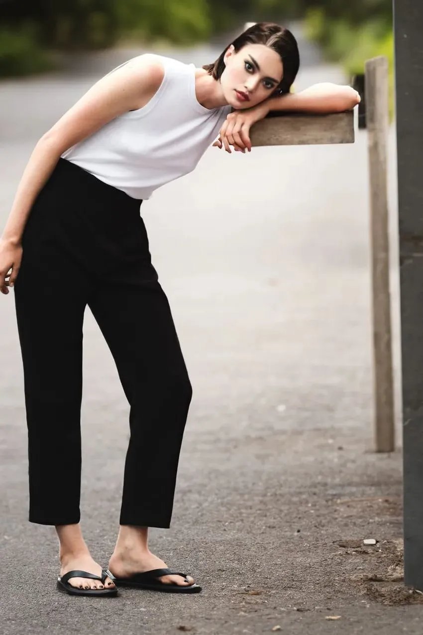 Tailored Pleat High Waist Pants