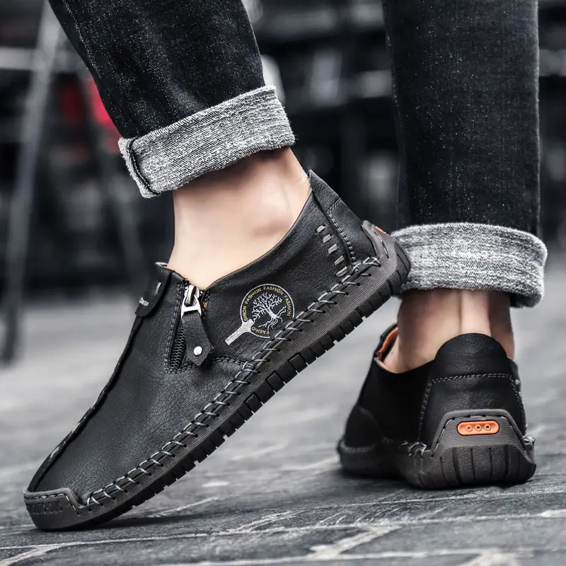 handmade loafer shoes men s vintage lightweight breathable details 12
