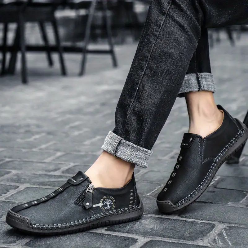 handmade loafer shoes men s vintage lightweight breathable details 8