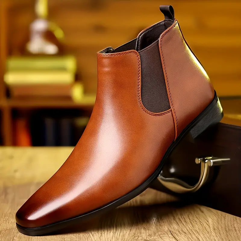 pointed toe chelsea boots men s trendy anti skid high top 3