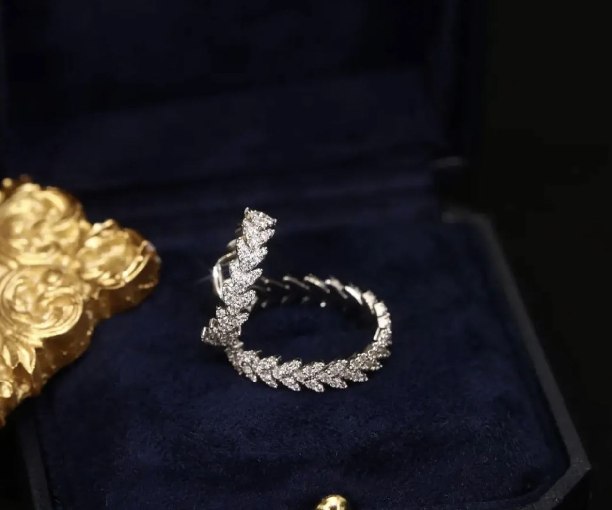Zircon Leaf Ear Cuff