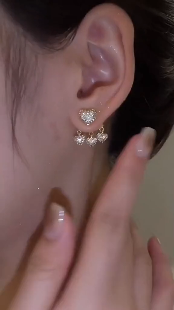 Star tassel earrings with diamonds