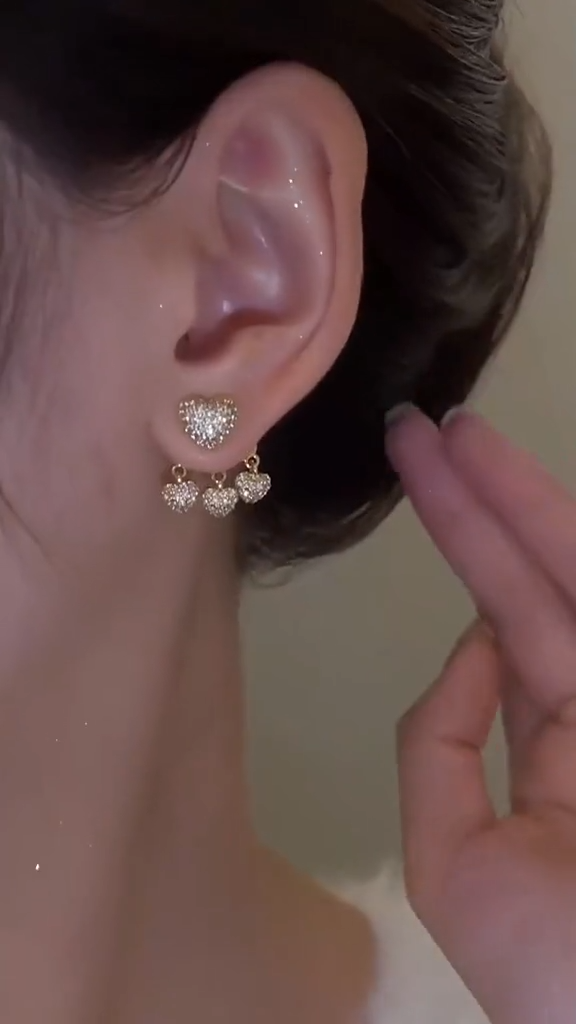 Star tassel earrings with diamonds