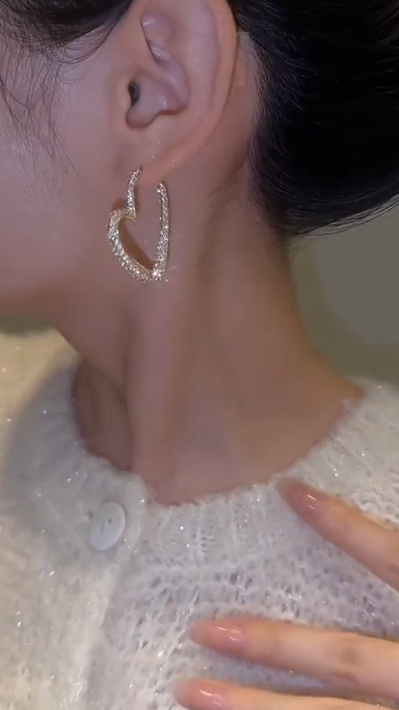 Star tassel earrings with diamonds