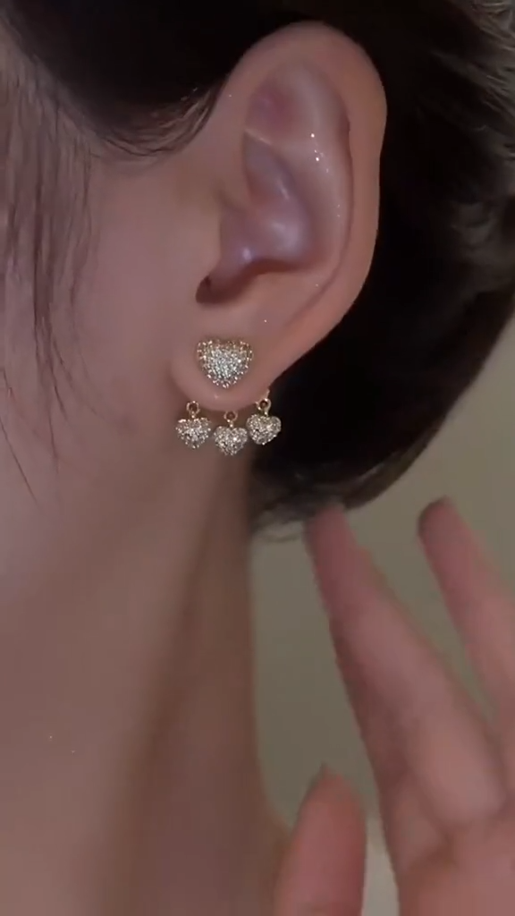 Star tassel earrings with diamonds