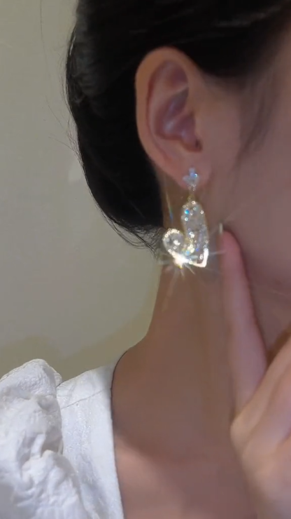 Star tassel earrings with diamonds