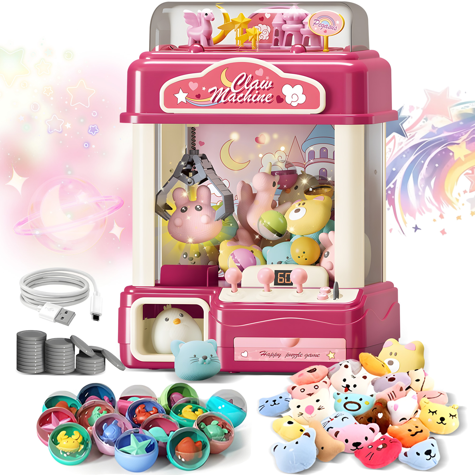 Interactive Claw Toy Arcade Machine with Prizes