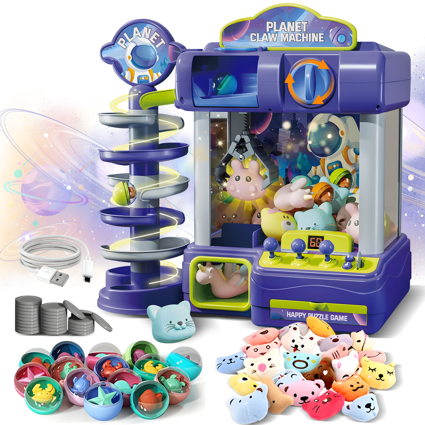 2 in 1 Big Claw Machine for Kids