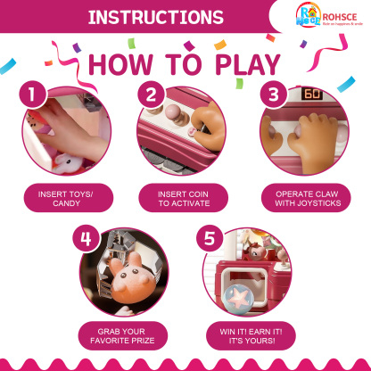 Interactive Claw Toy Arcade Machine with Prizes
