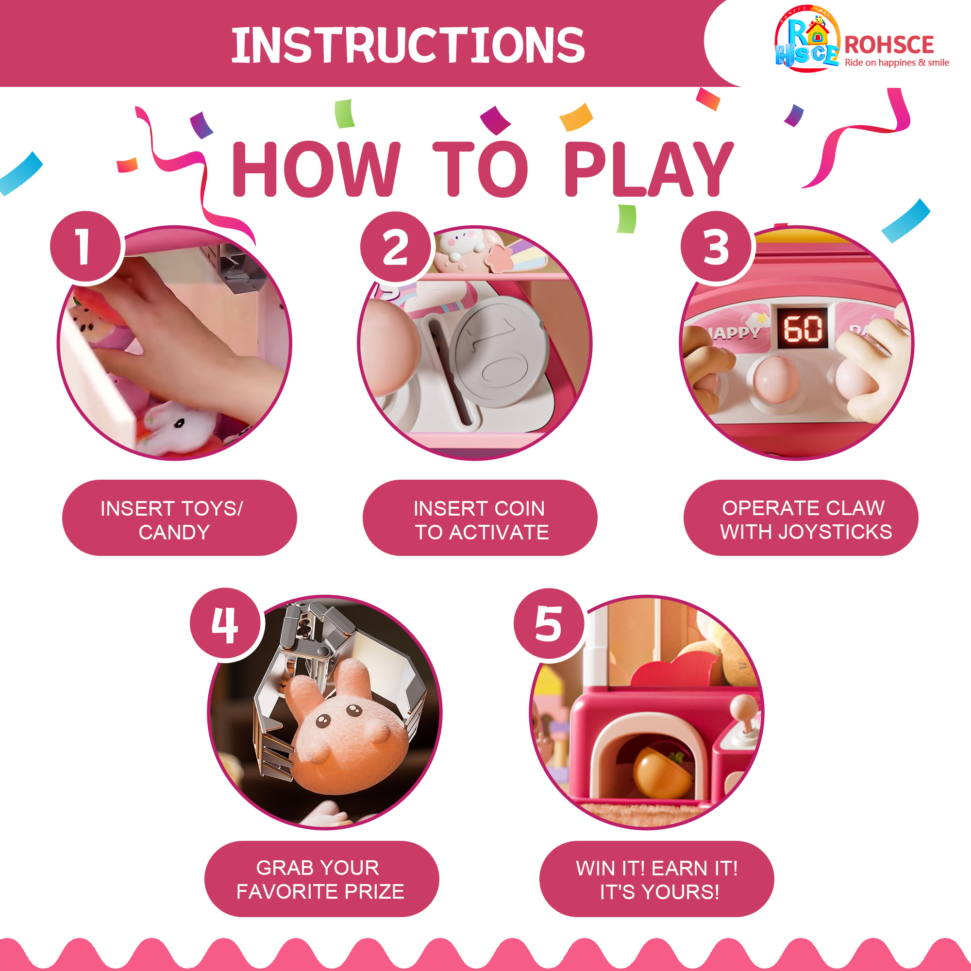 Kids Claw Machine with Toys Inside