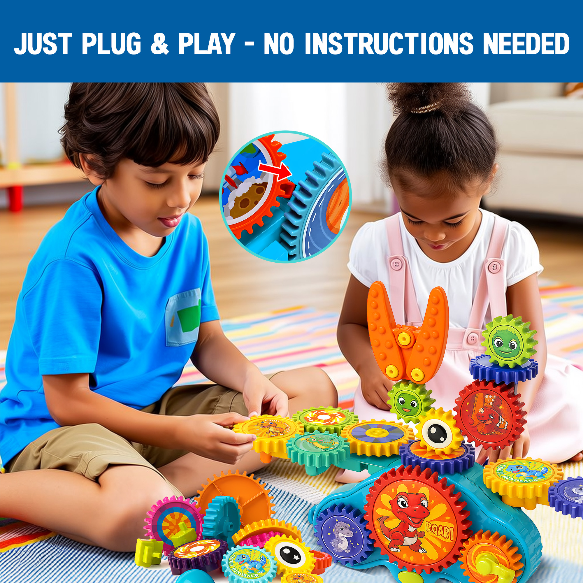 STEM Gear Toys for Toddlers 1-3 