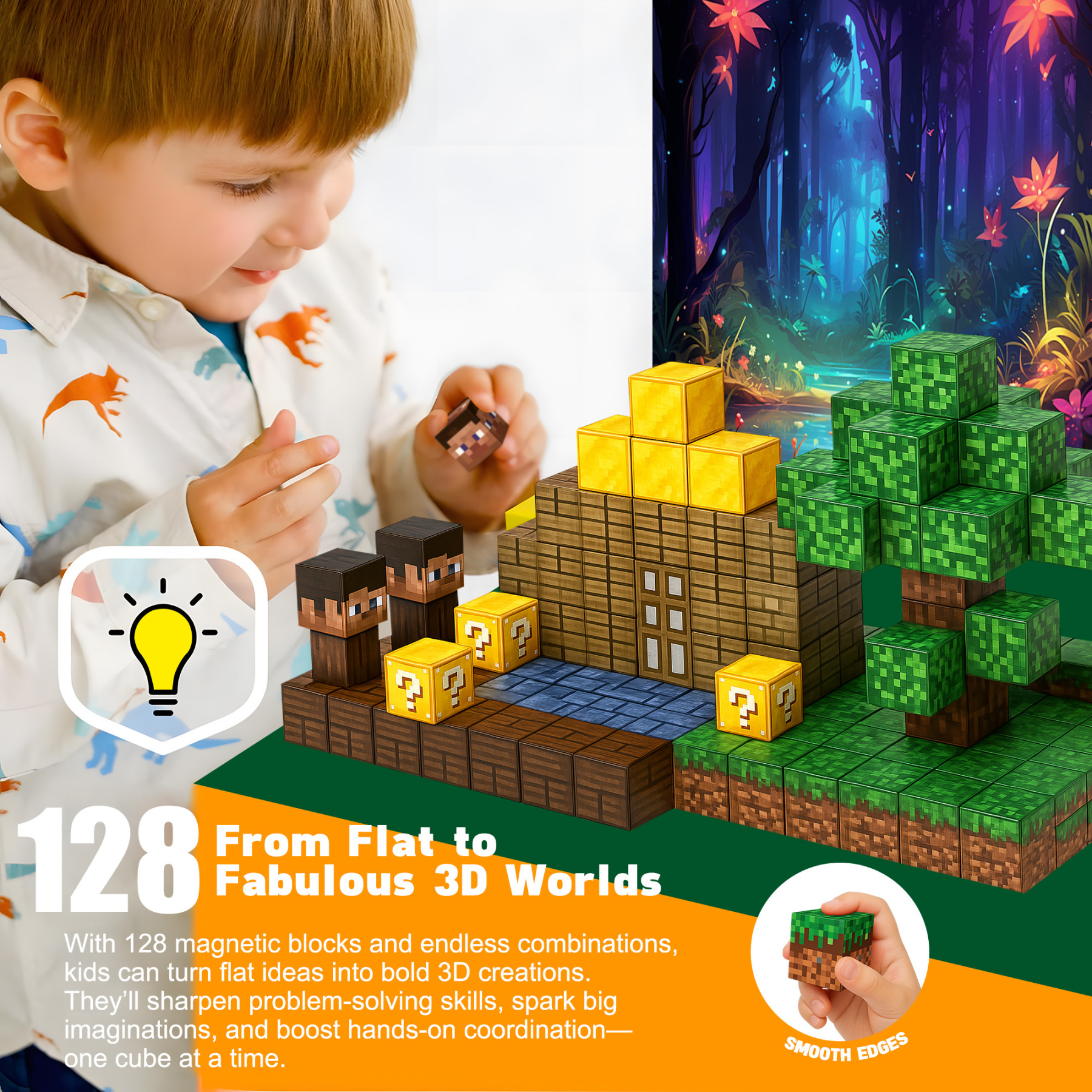 Magnetic Blocks - Magnetic Tiles Building Blocks Toddler Toys