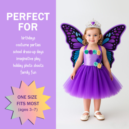 Princess Light Up Dress with LED Butterfly Wings