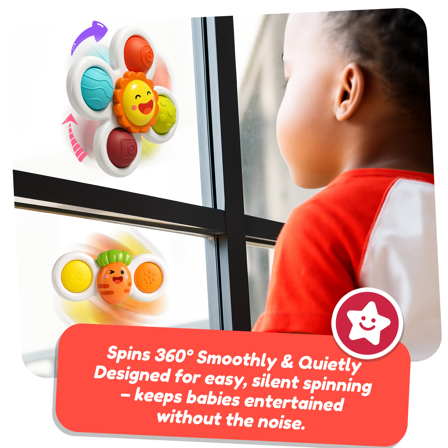 Suction Cup Rotating Sensory Bath Toys