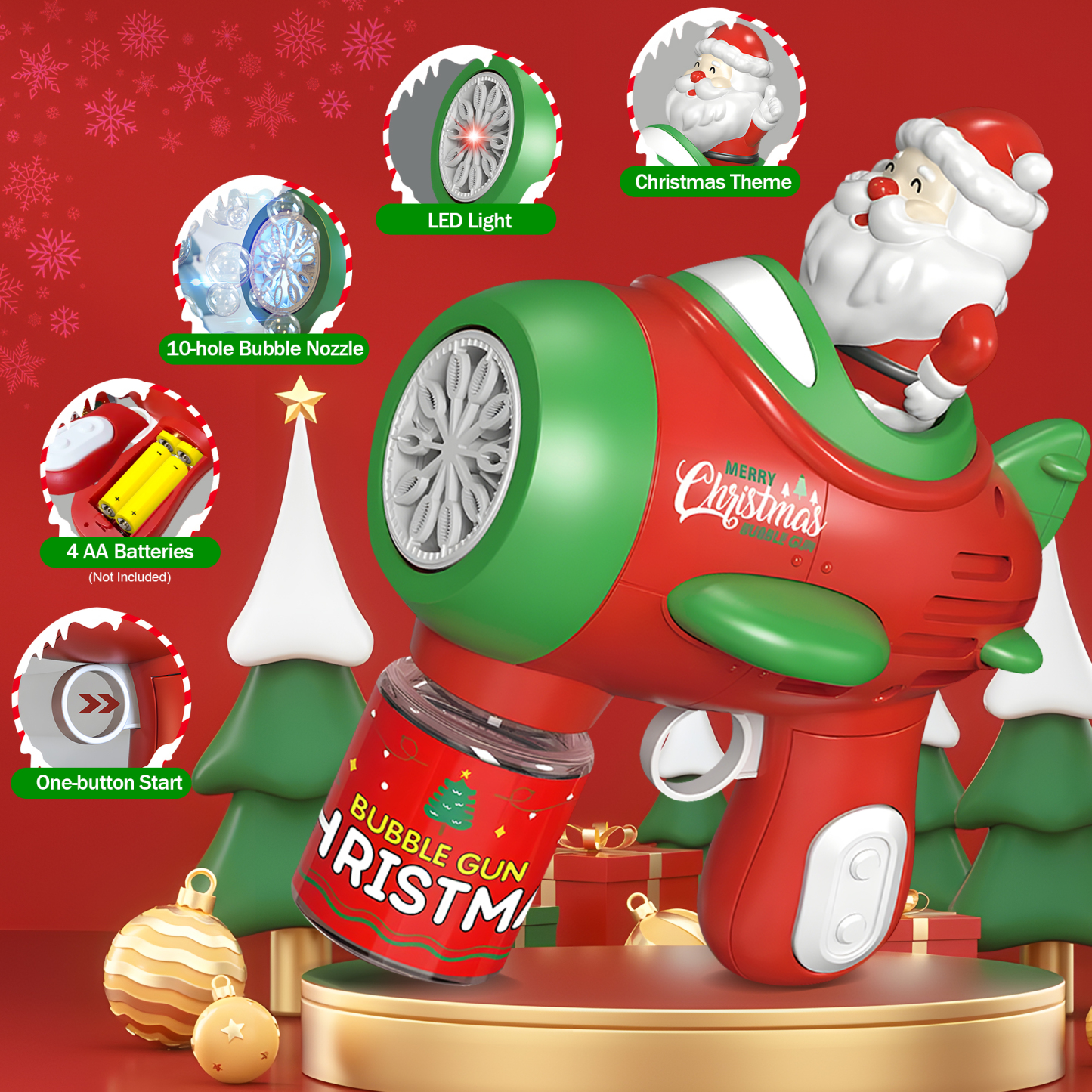 Christmas Bubble Gun 