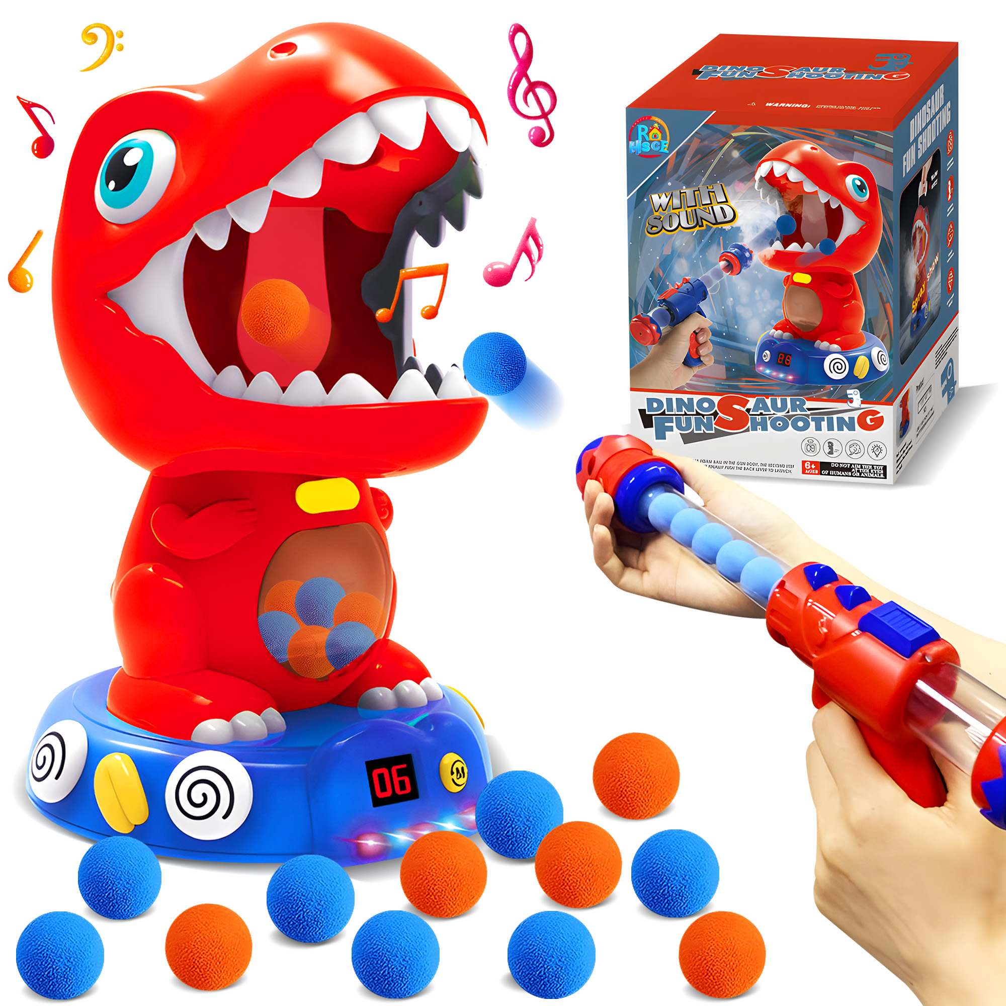 Movable Dinosaur Shooting Toys（1 Gun）