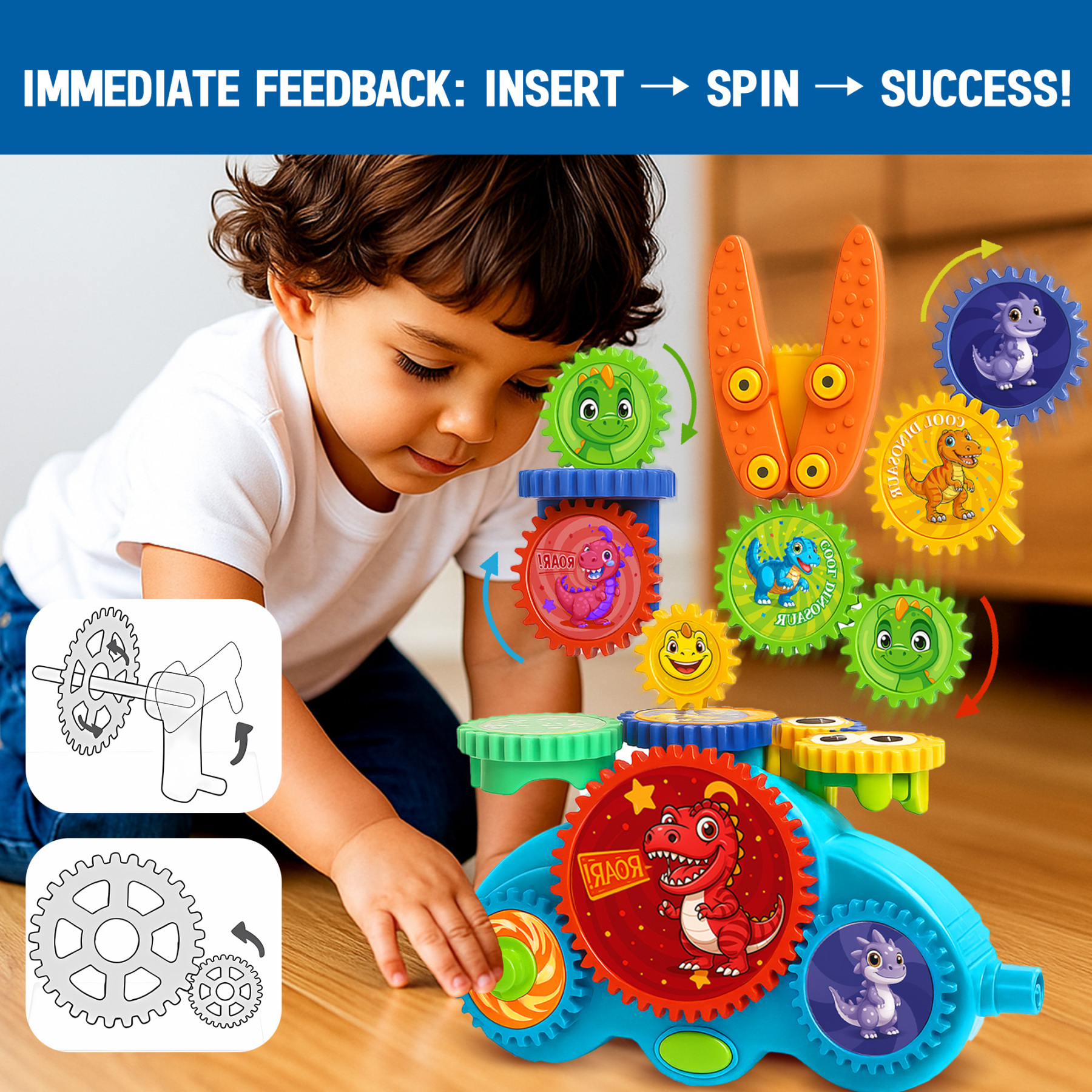 STEM Gear Toys for Toddlers 1-3 
